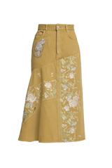 Erdem Embroidered Skirt Cumin