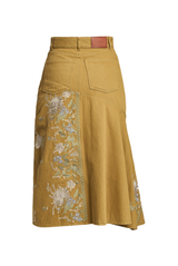 Erdem Embroidered Skirt Cumin