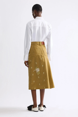 Erdem Embroidered Skirt Cumin