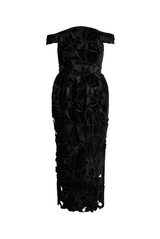 Erdem Off Shoulder Cocktail Dress Black