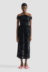 Erdem Off Shoulder Cocktail Dress Black