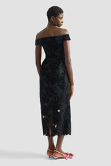 Erdem Off Shoulder Cocktail Dress Black