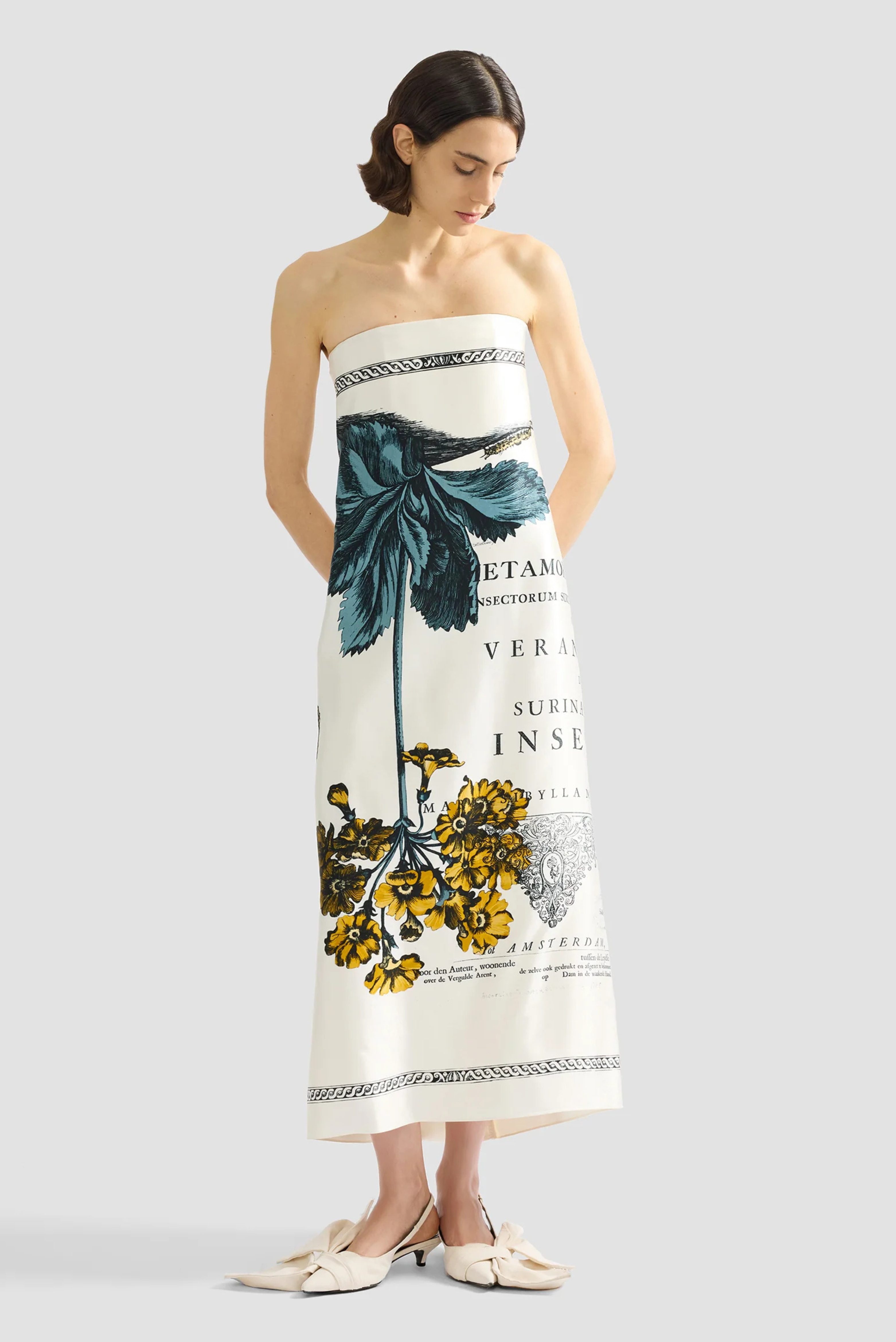 Erdem Sleeveless Cocktail Dress Etched Tulip Bronze