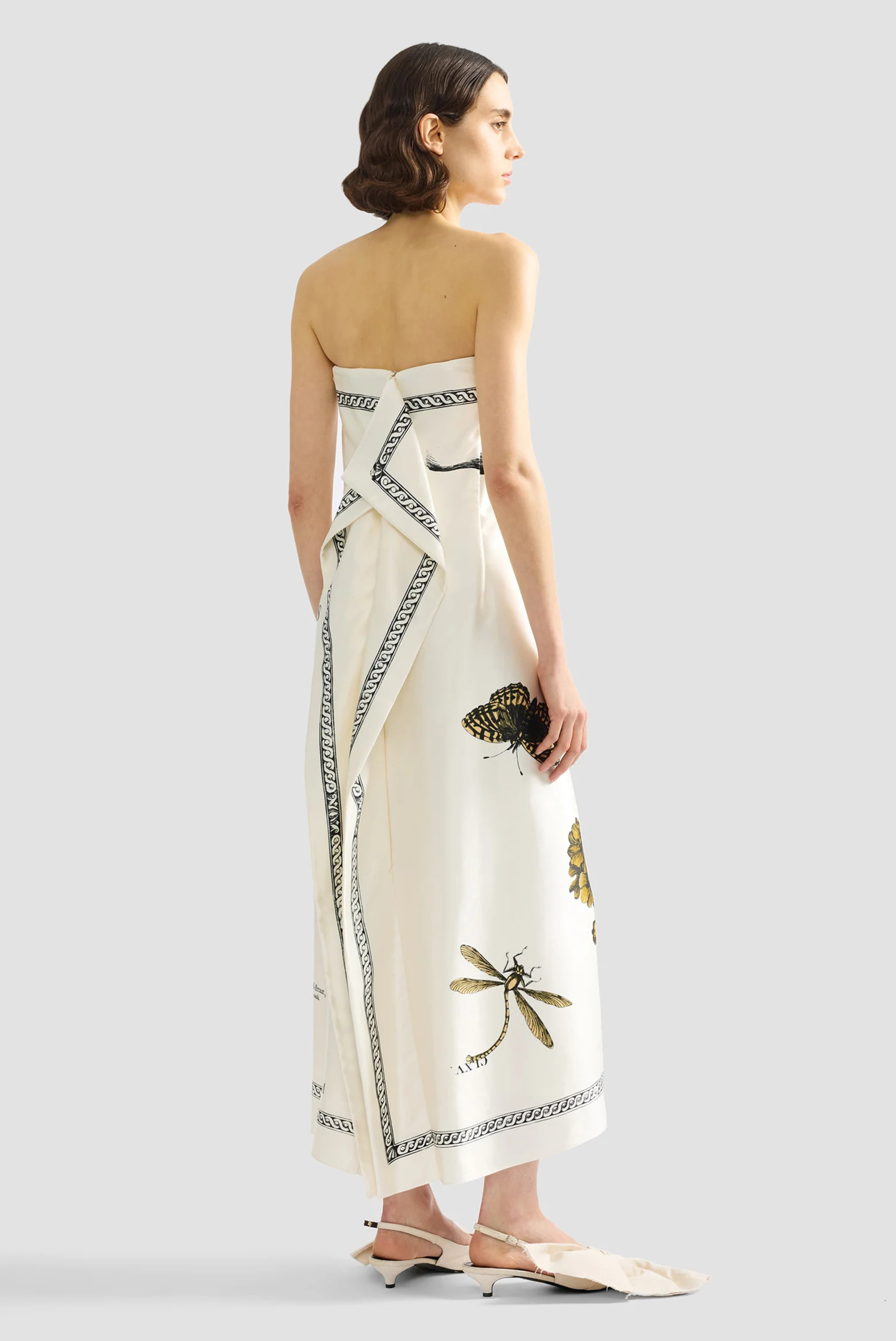 Erdem Sleeveless Cocktail Dress Etched Tulip Bronze