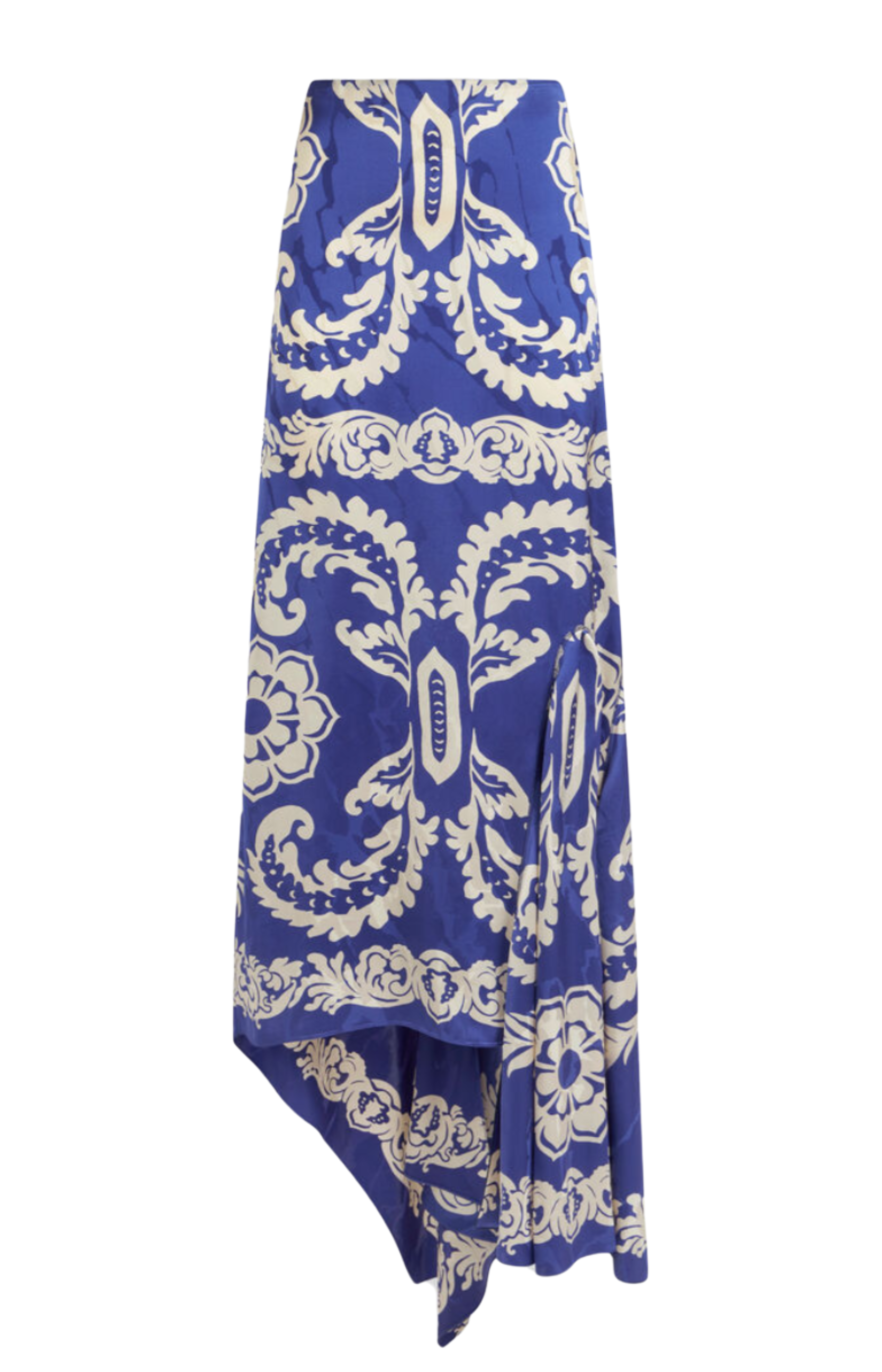 Etro Asymmetric Skirt With Stencil Floral Print