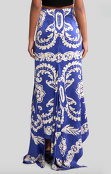 Etro Asymmetric Skirt With Stencil Floral Print