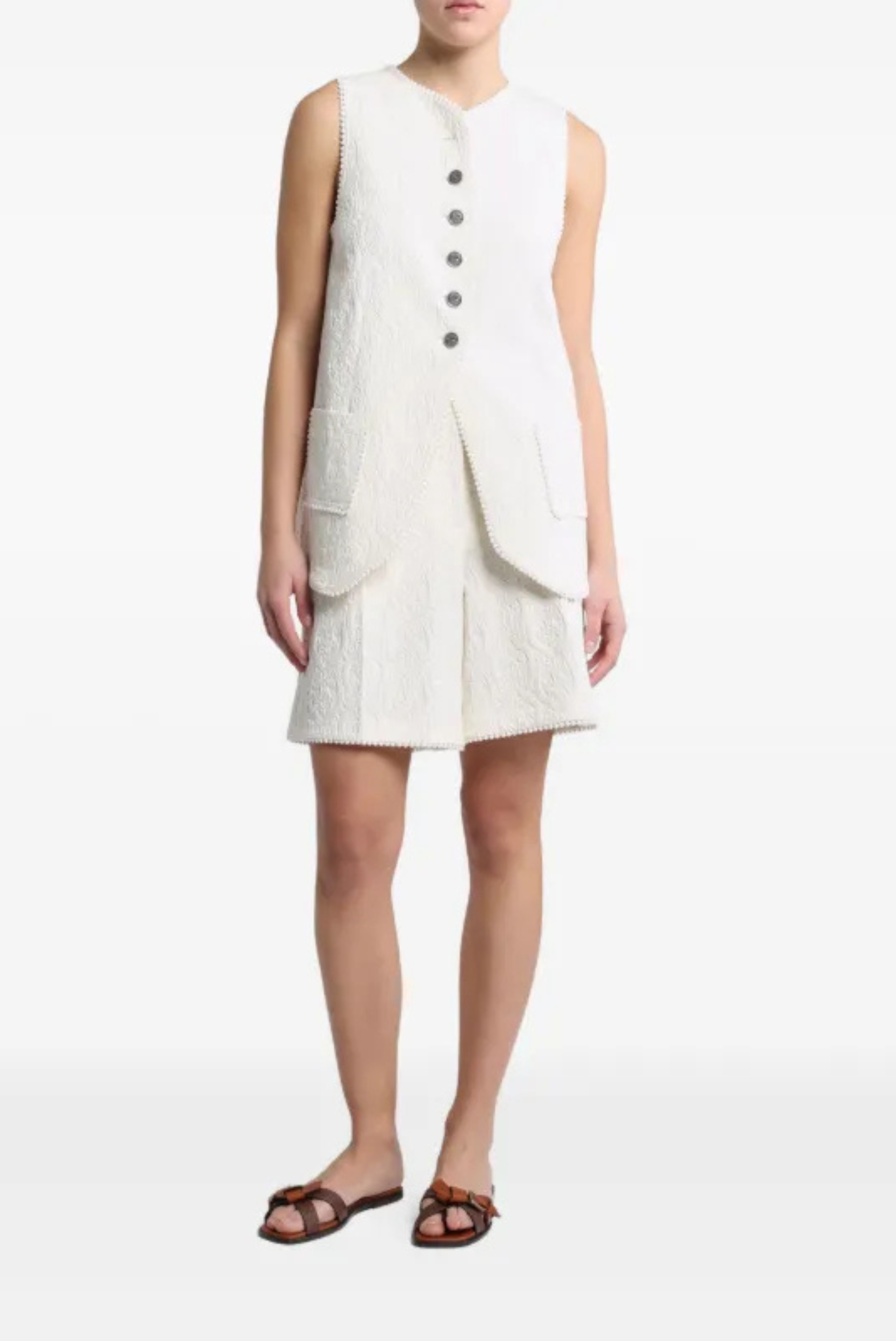 Etro A-Line Vest with Trim Natural White