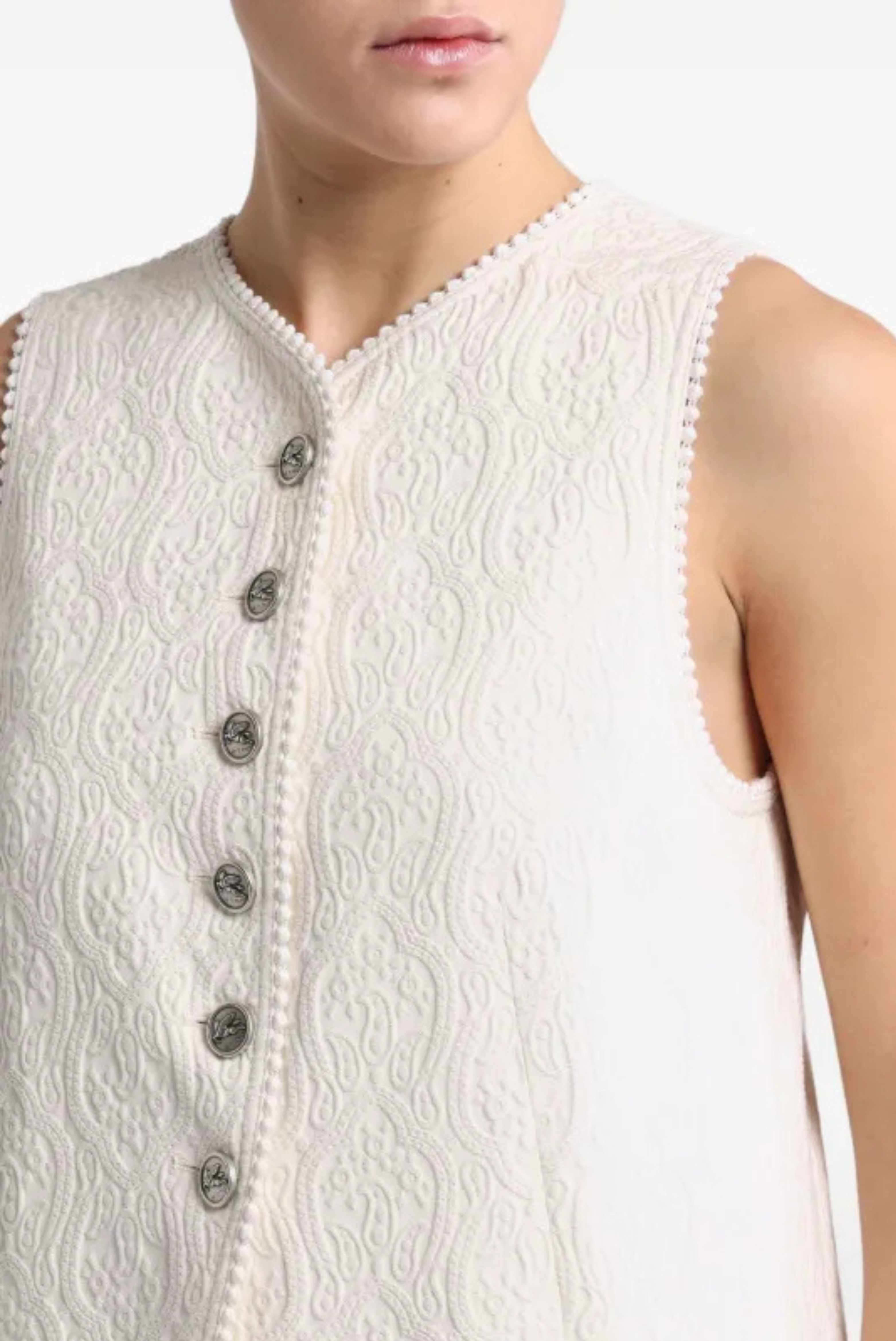 Etro A-Line Vest with Trim Natural White