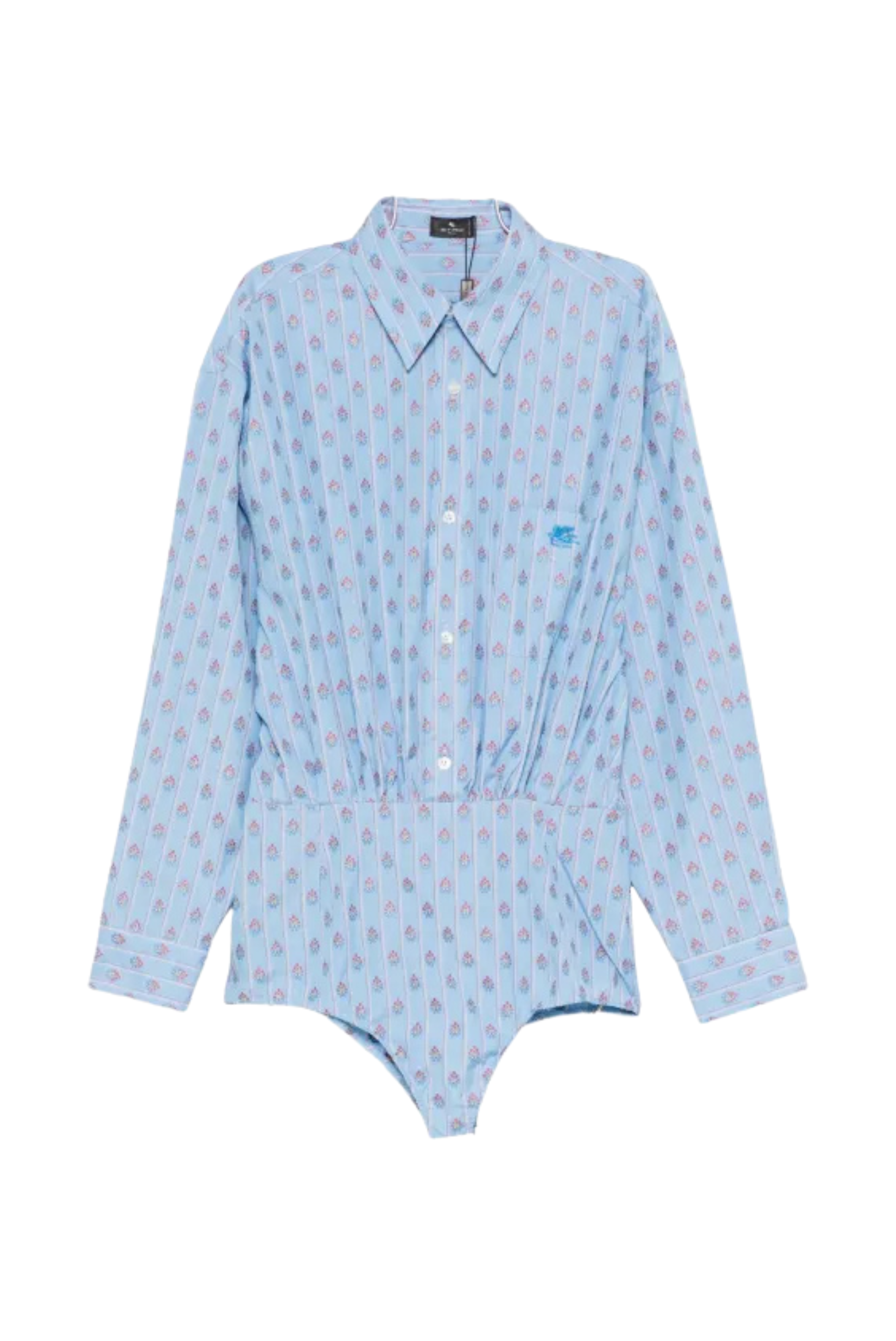 Etro Body Shirt with Pocket Multicolor on Green Base