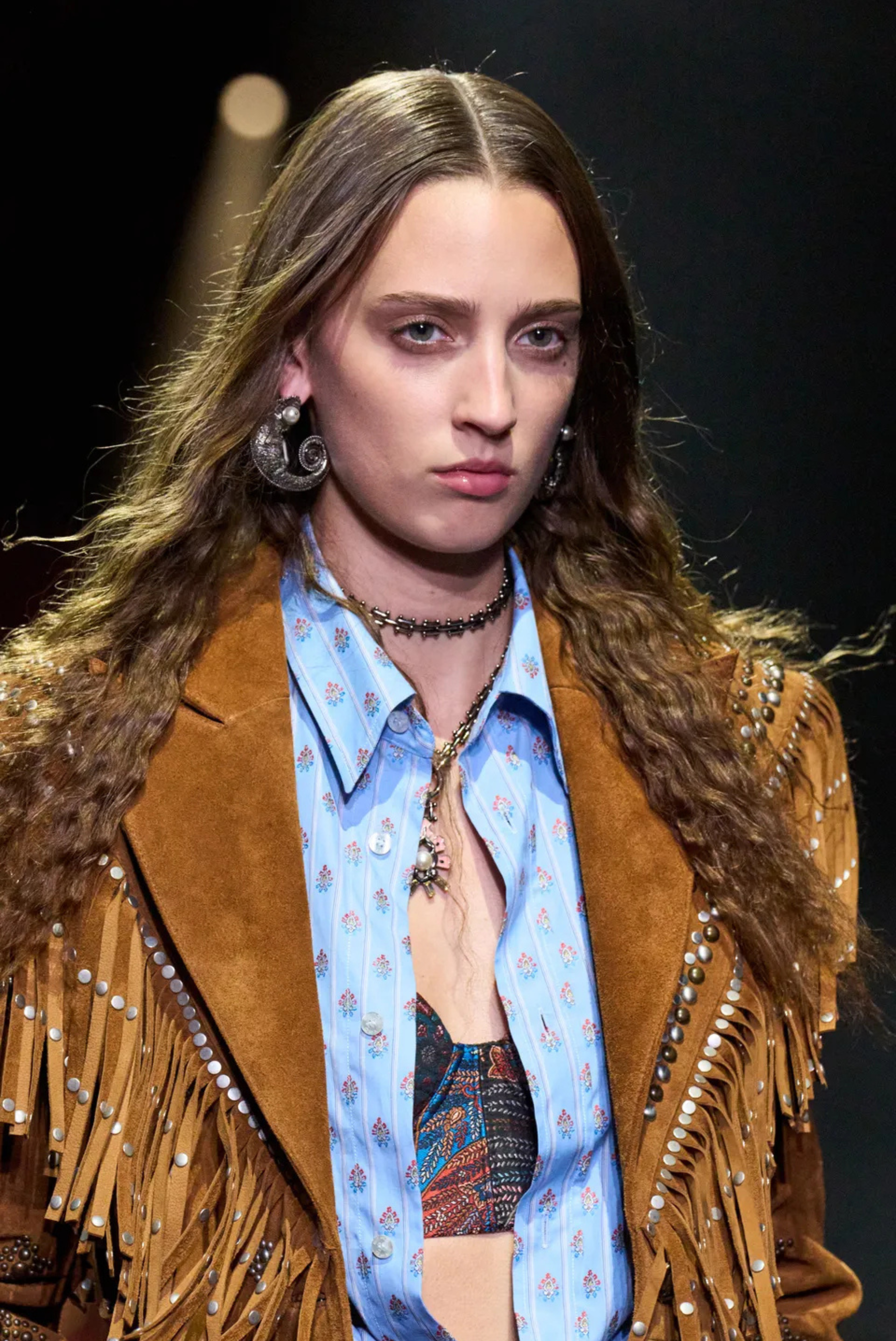 Etro Body Shirt with Pocket Multicolor on Green Base