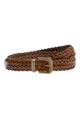 Etro Braided Leather Belt Camel