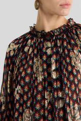 Etro Long Sleeve Silk Top Maroon