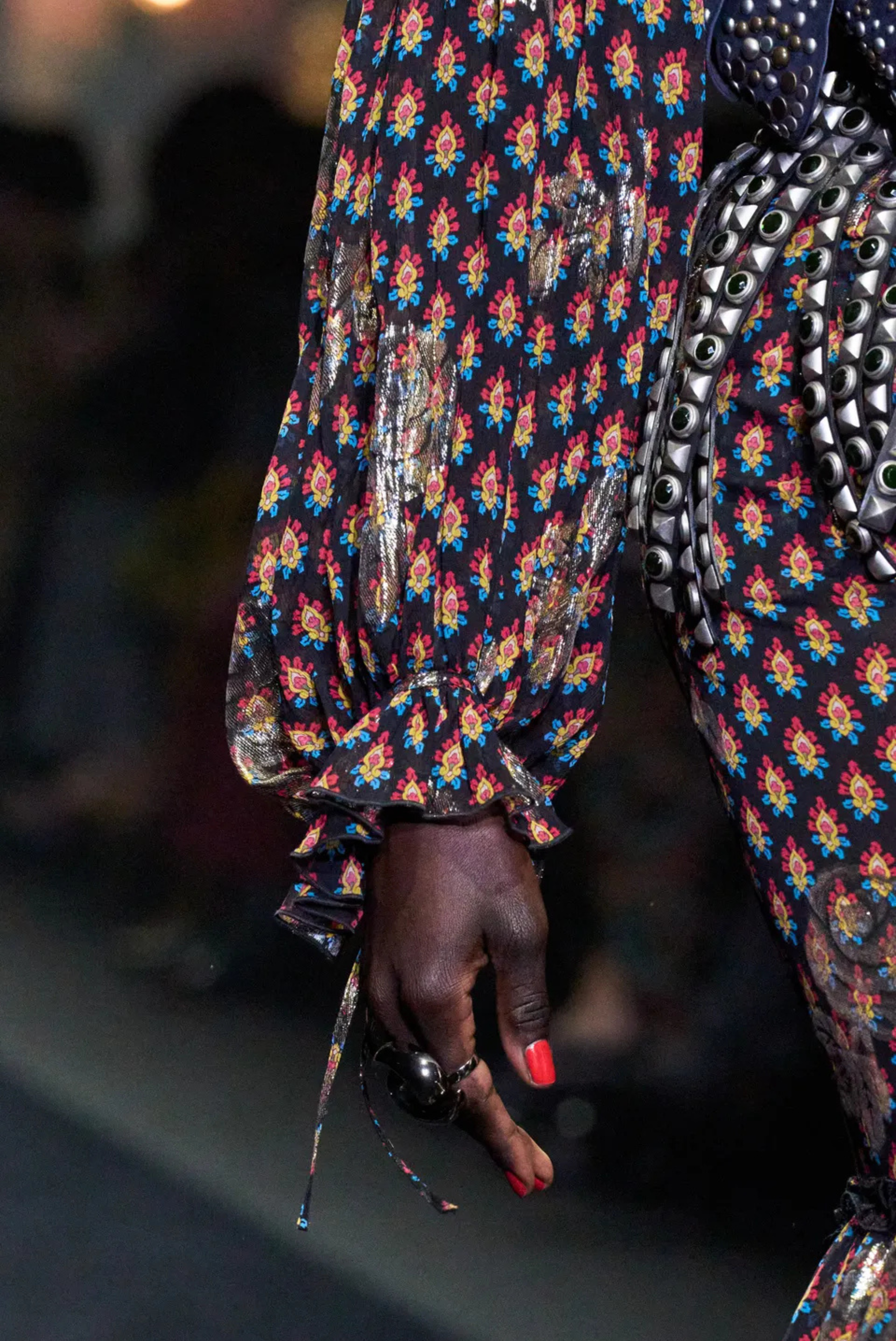 Etro Long Sleeve Silk Top Maroon