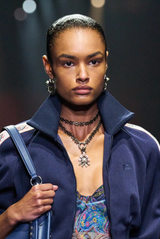 Etro Long Wide Dress With Ruffles at the Hem Print on Blue Base