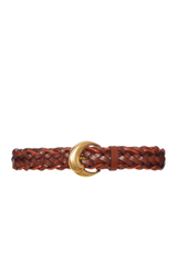 Etro Paisley Leather Belt Brown 