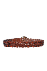 Etro Paisley Leather Belt Brown 