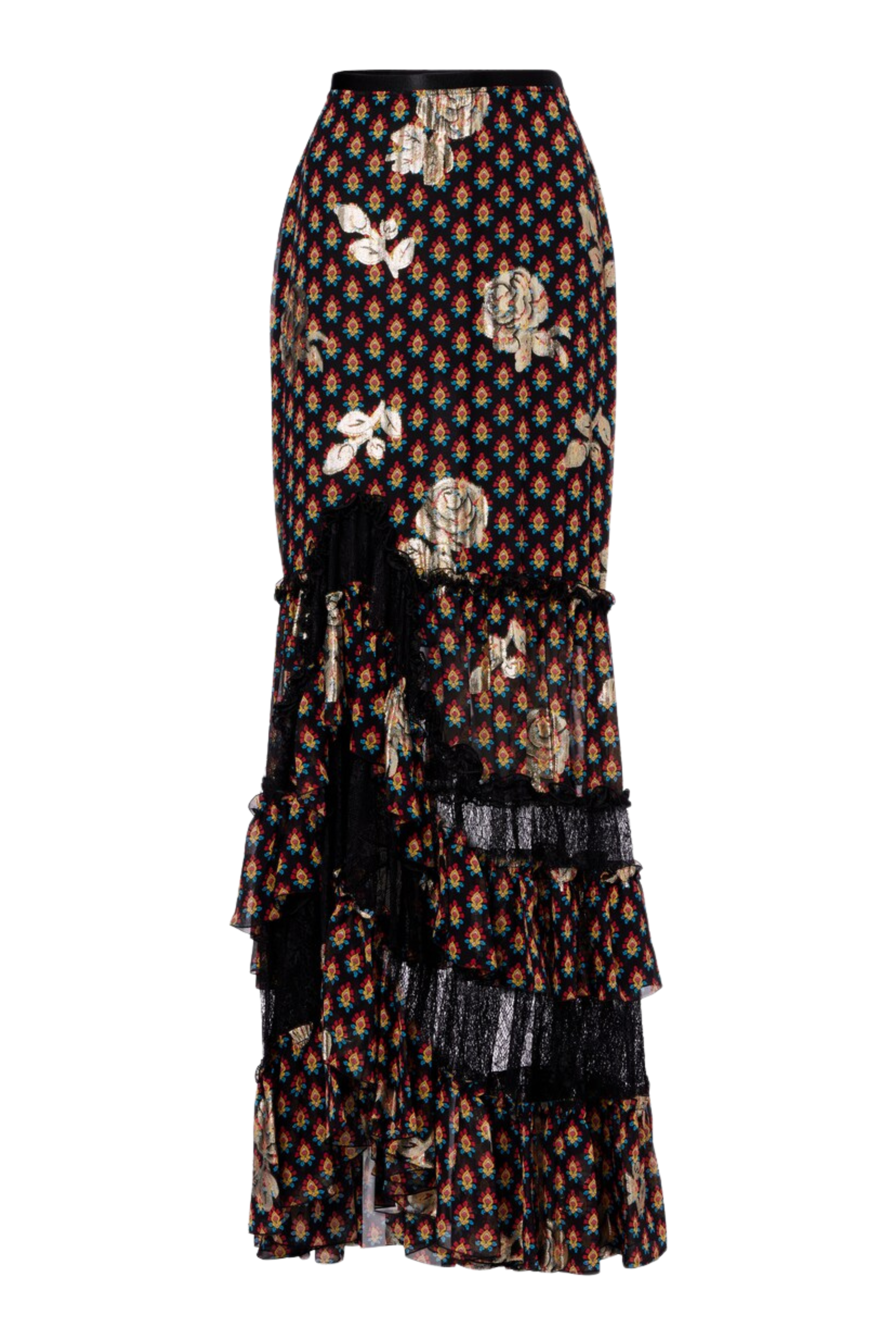 Etro Silk Maxi Skirt Black 