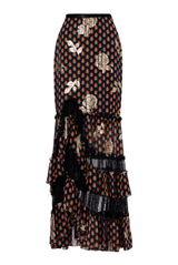 Etro Silk Maxi Skirt Black 