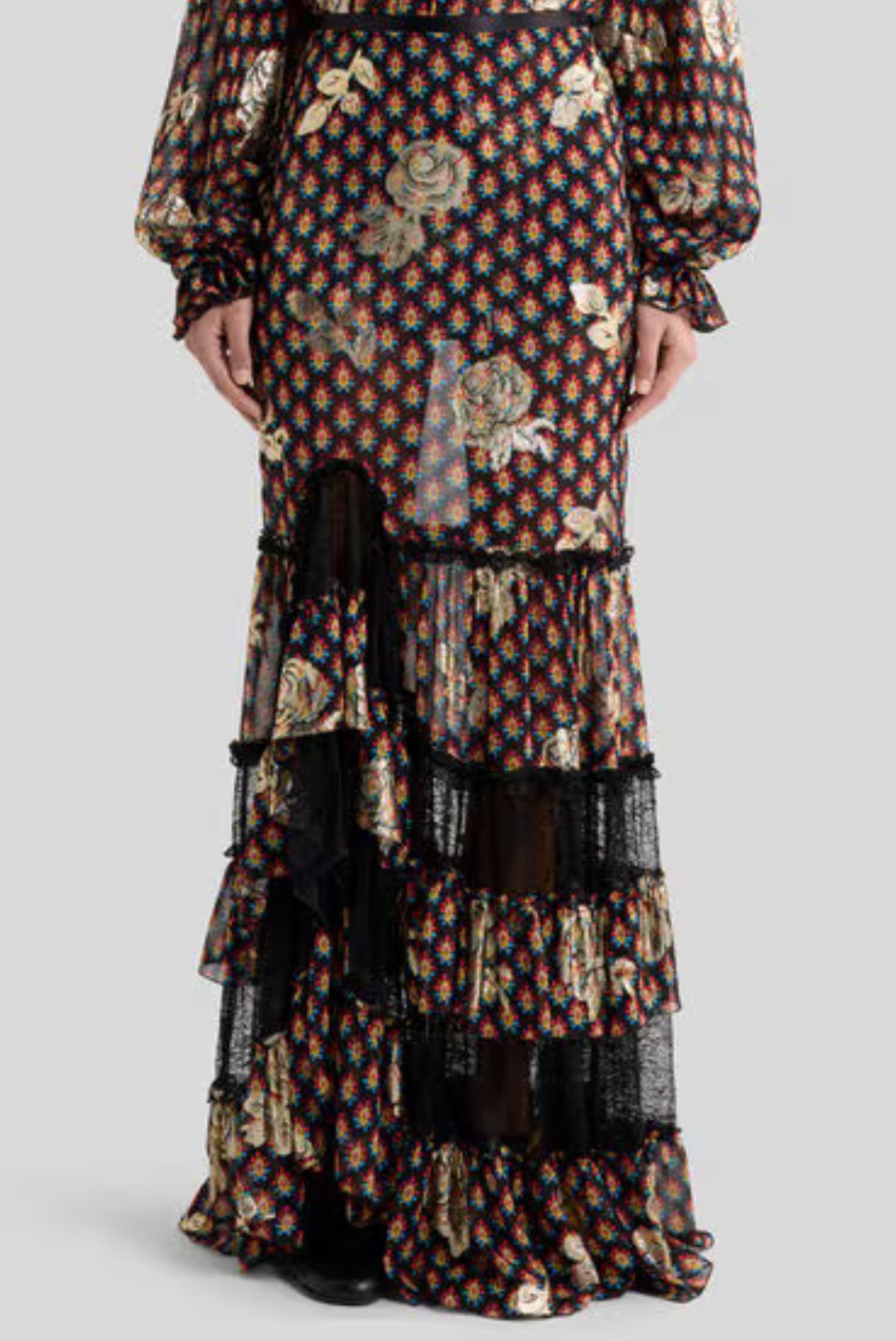 Etro Silk Maxi Skirt Black 