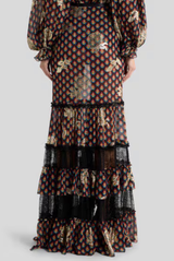 Etro Silk Maxi Skirt Black 