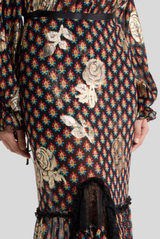 Etro Silk Maxi Skirt Black 