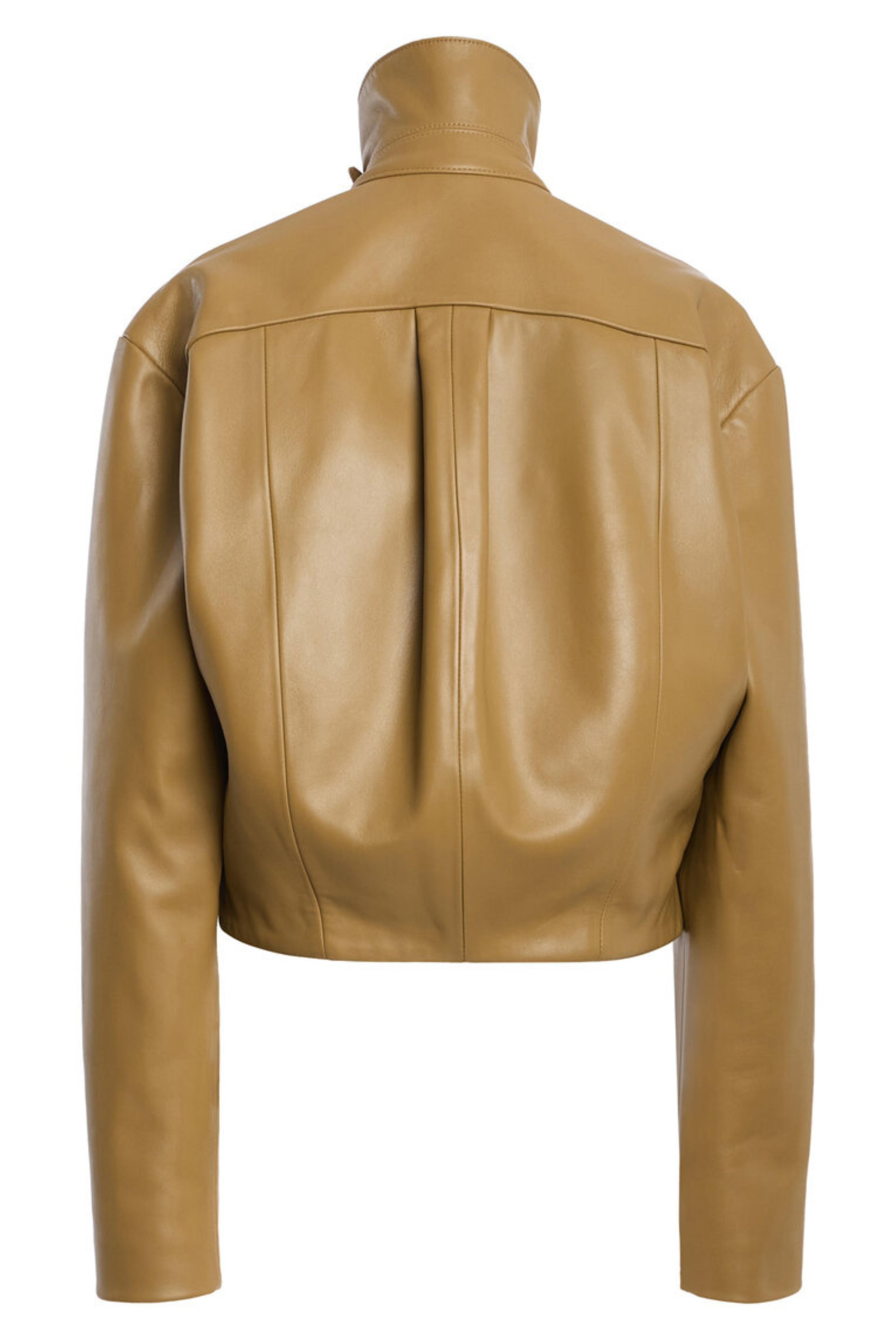 The Alexis Sculpted Leather Bomber Jacket Tobacco
