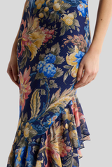 Floral-print Ruffled Maxi Dress