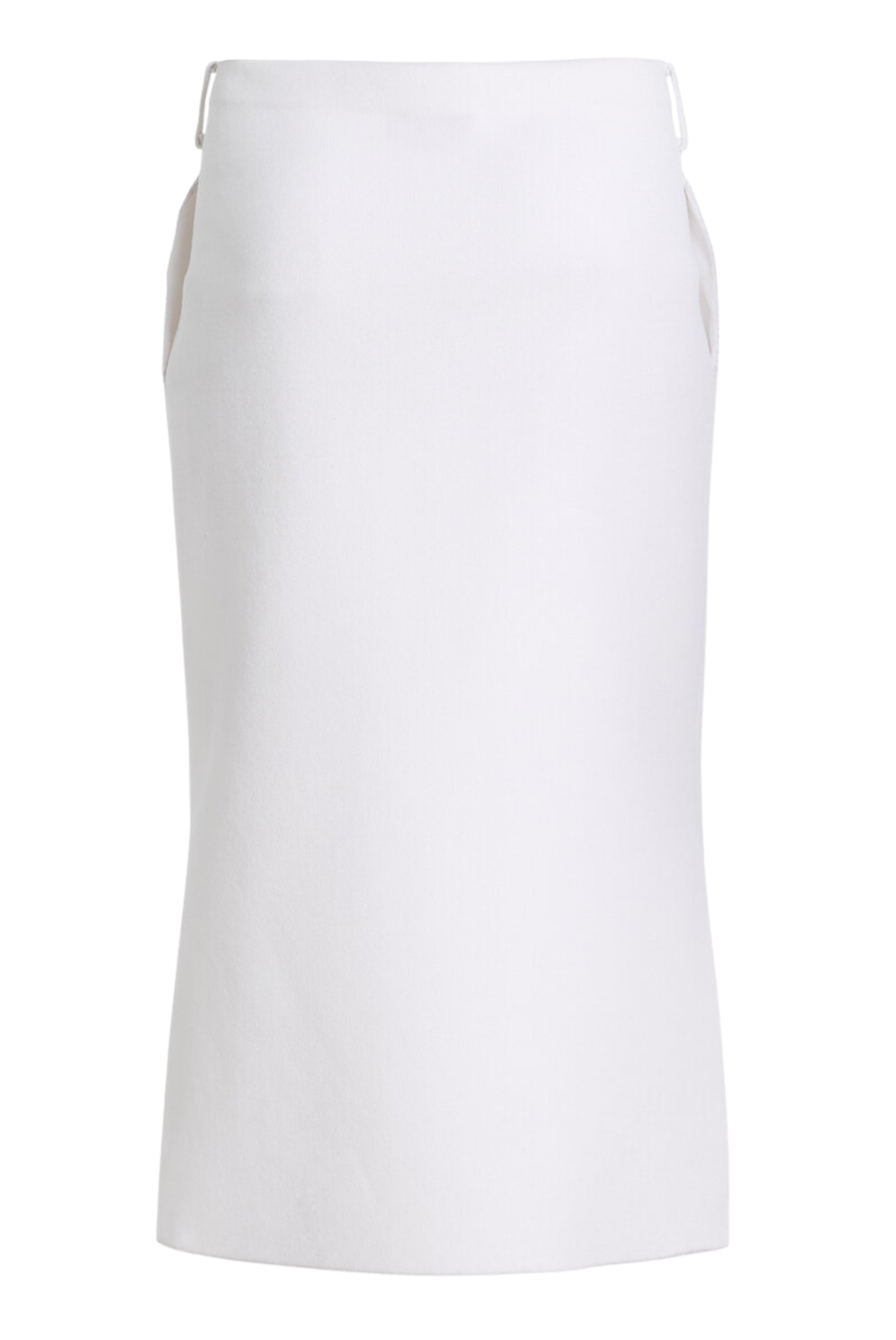 The Gigi Compact Viscose Knee Skirt White