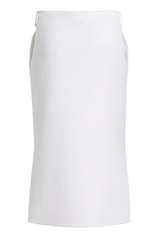 The Gigi Compact Viscose Knee Skirt White