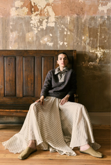 Tullia Full Circle Skirt Flax Stripe