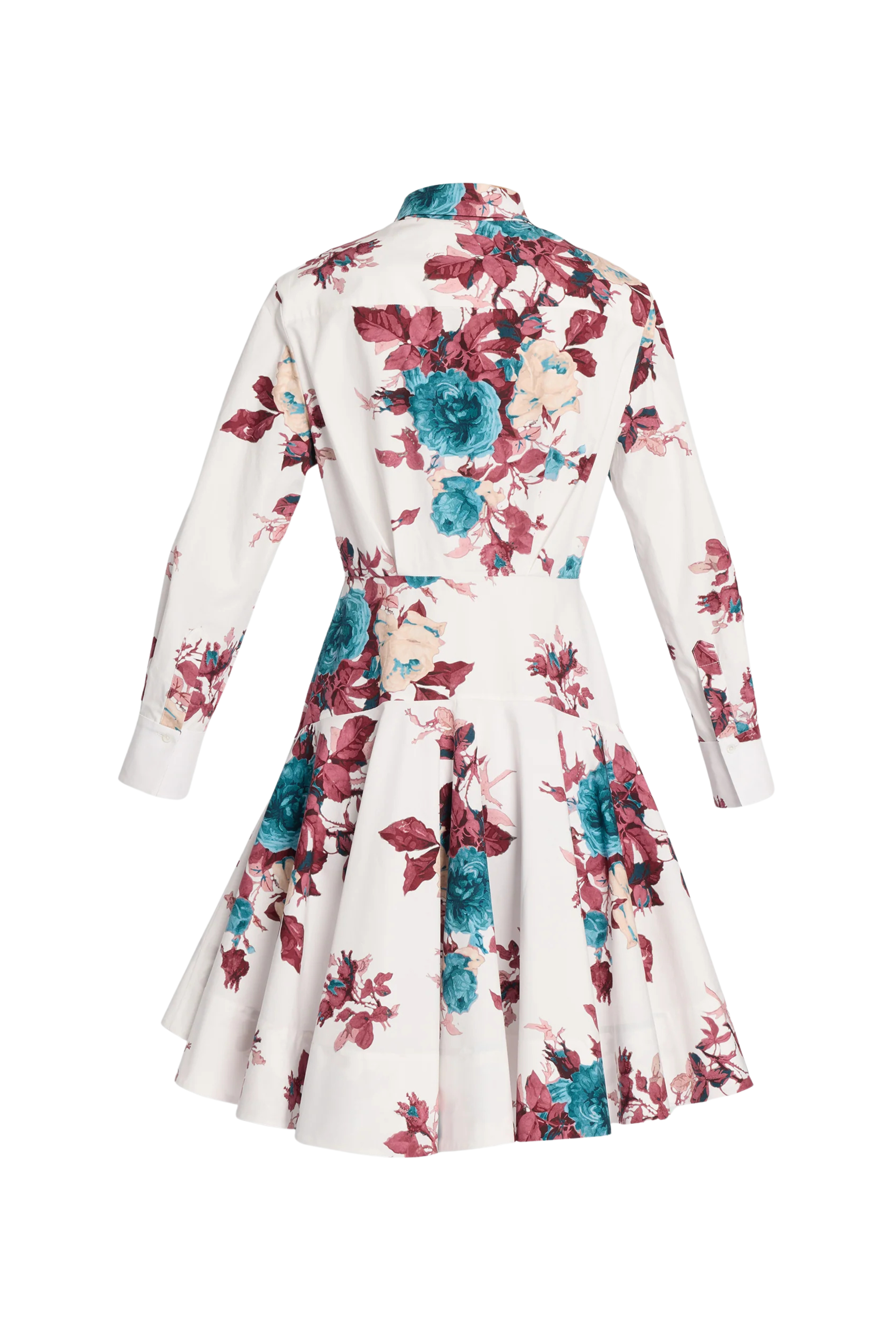 Floral Cotton Poplin Mini Shirt Dress
