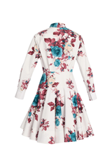 Floral Cotton Poplin Mini Shirt Dress