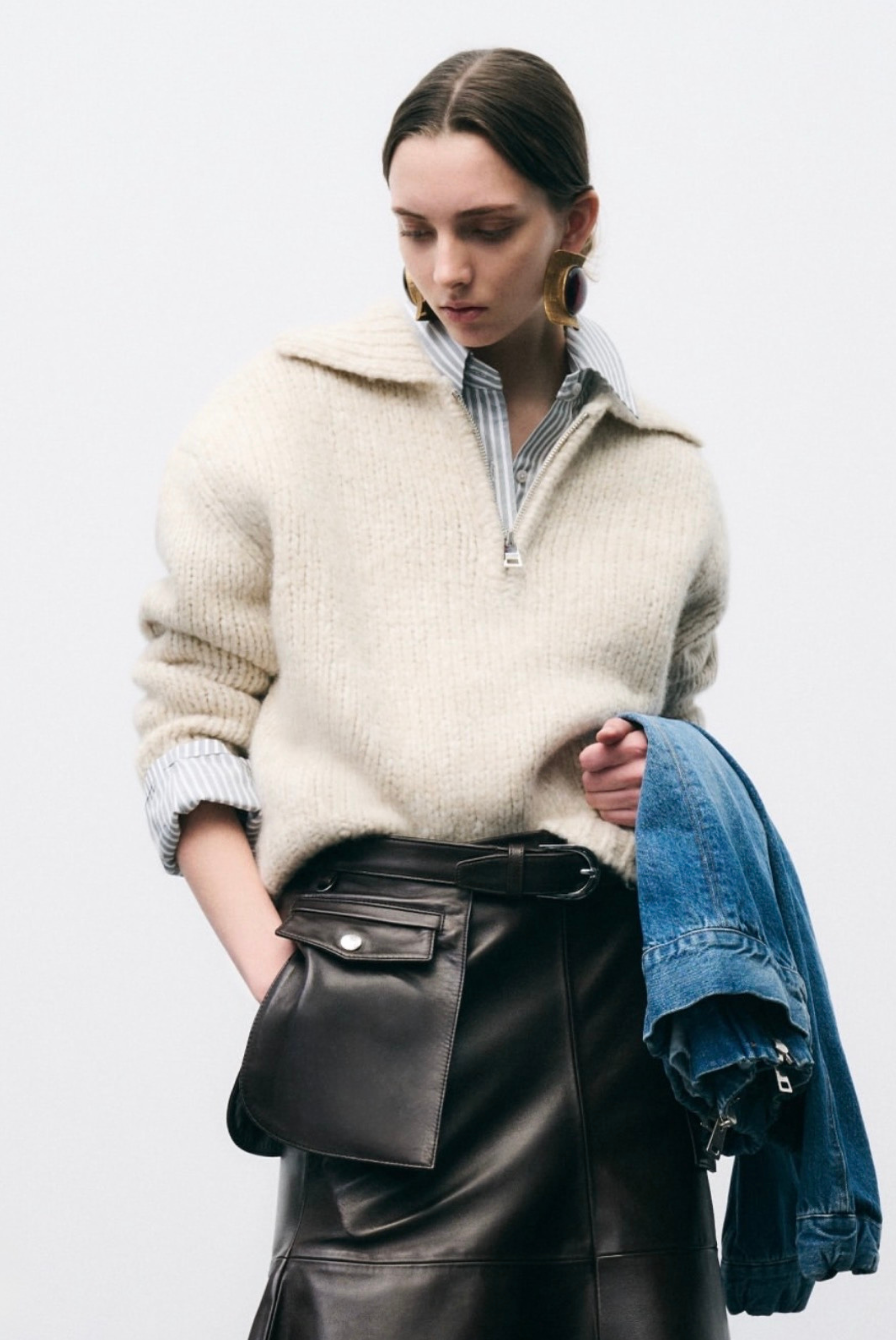 The Posie Half Zip Sweater With Sleeve Pocket