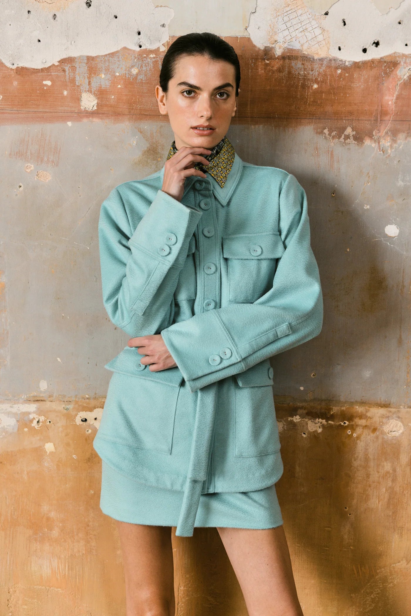 Augustus Mini Skirt Soft Teal