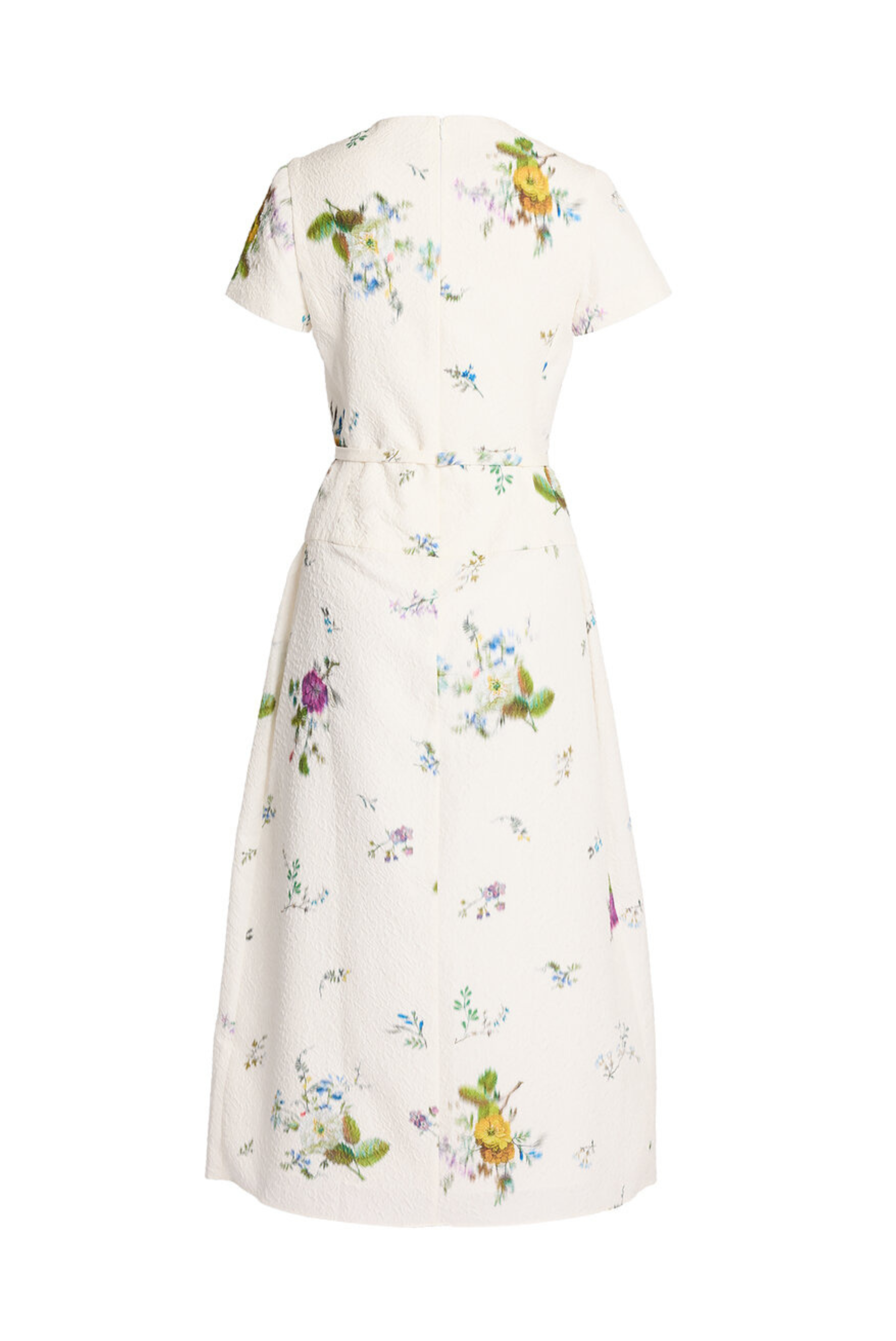 Floral Short Sleeve Ankle Length Dress