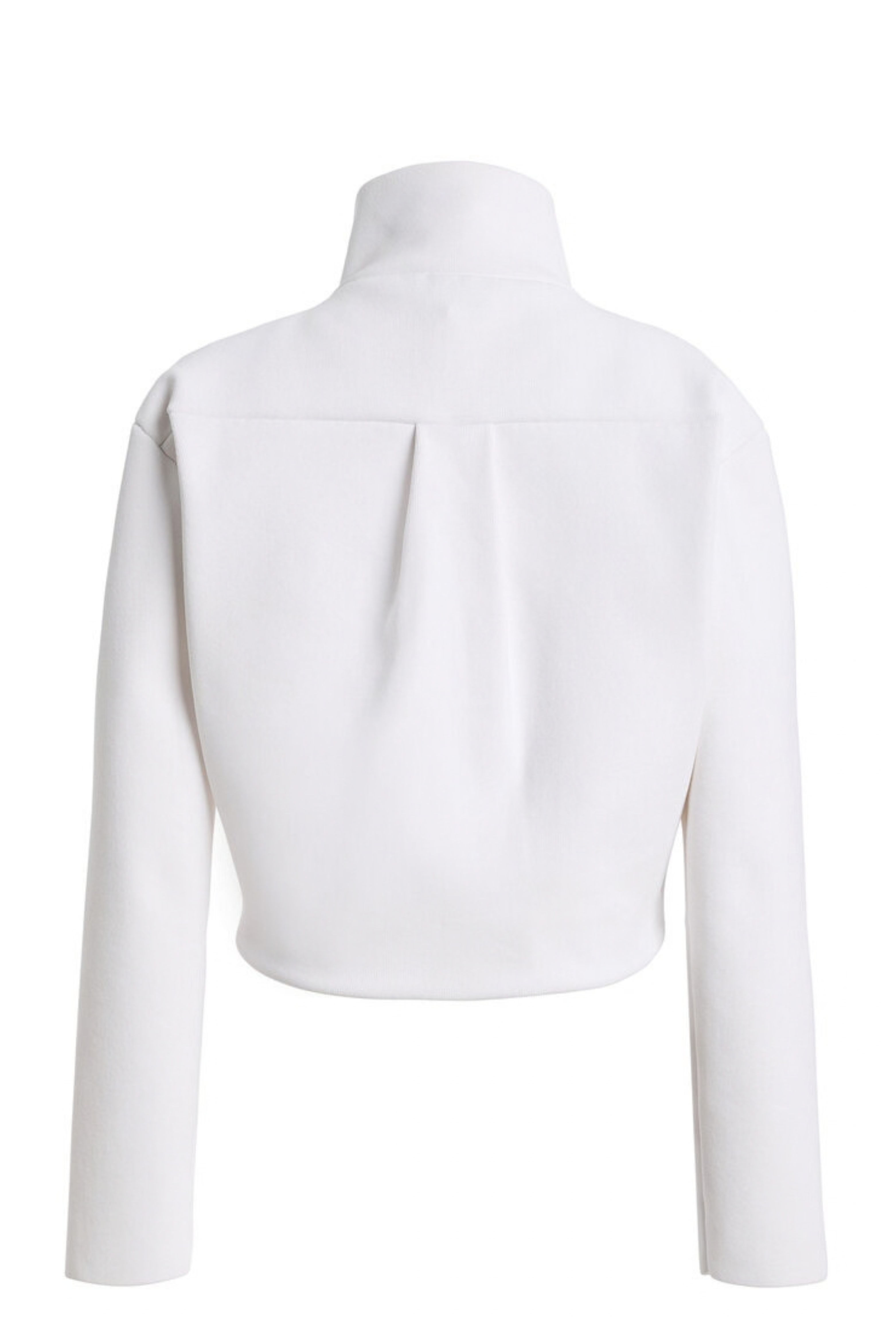 The Alexis Sculpted Knit Bomber Jacket White