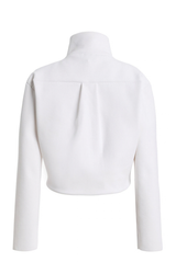 The Alexis Sculpted Knit Bomber Jacket White