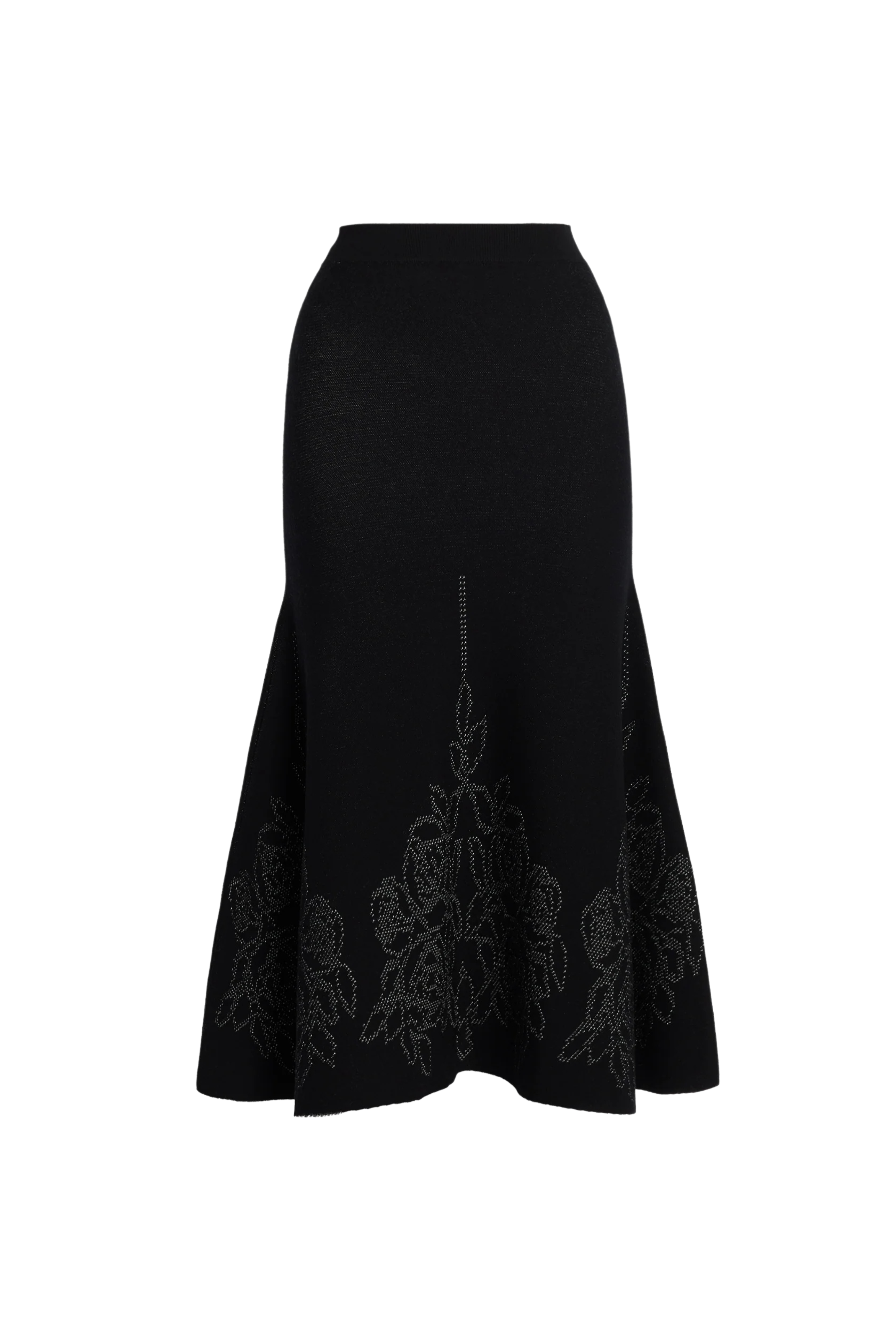 Rose Pointelle Knitted Midi Skirt