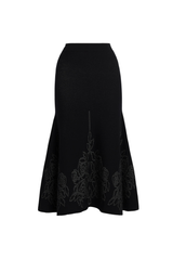 Rose Pointelle Knitted Midi Skirt