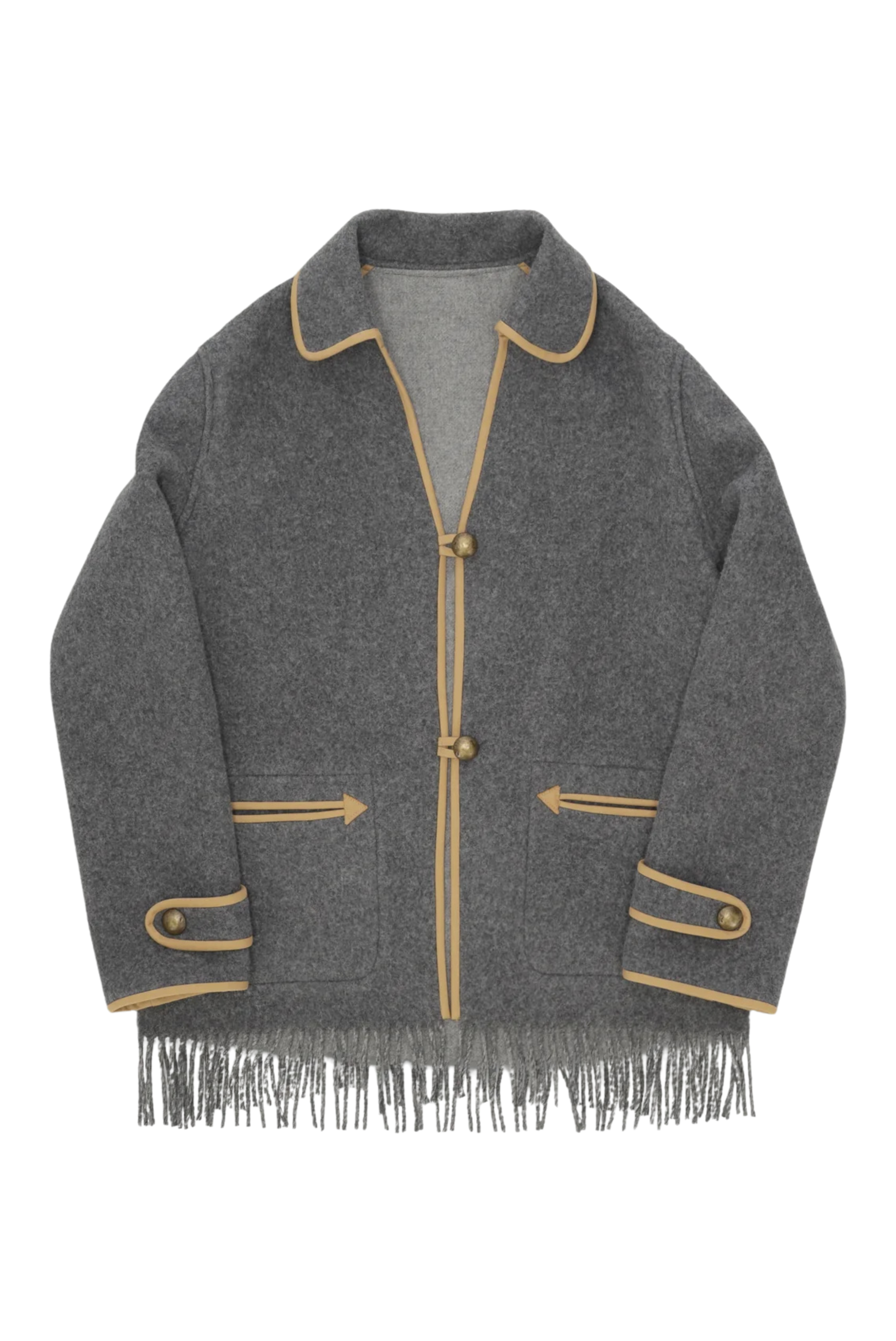 Fortela Danika Fringed Wool Coat