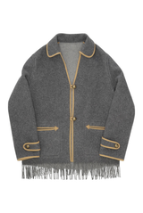 Fortela Danika Fringed Wool Coat