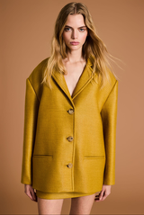 Freya Lila Mini Skirt Mustard Wool