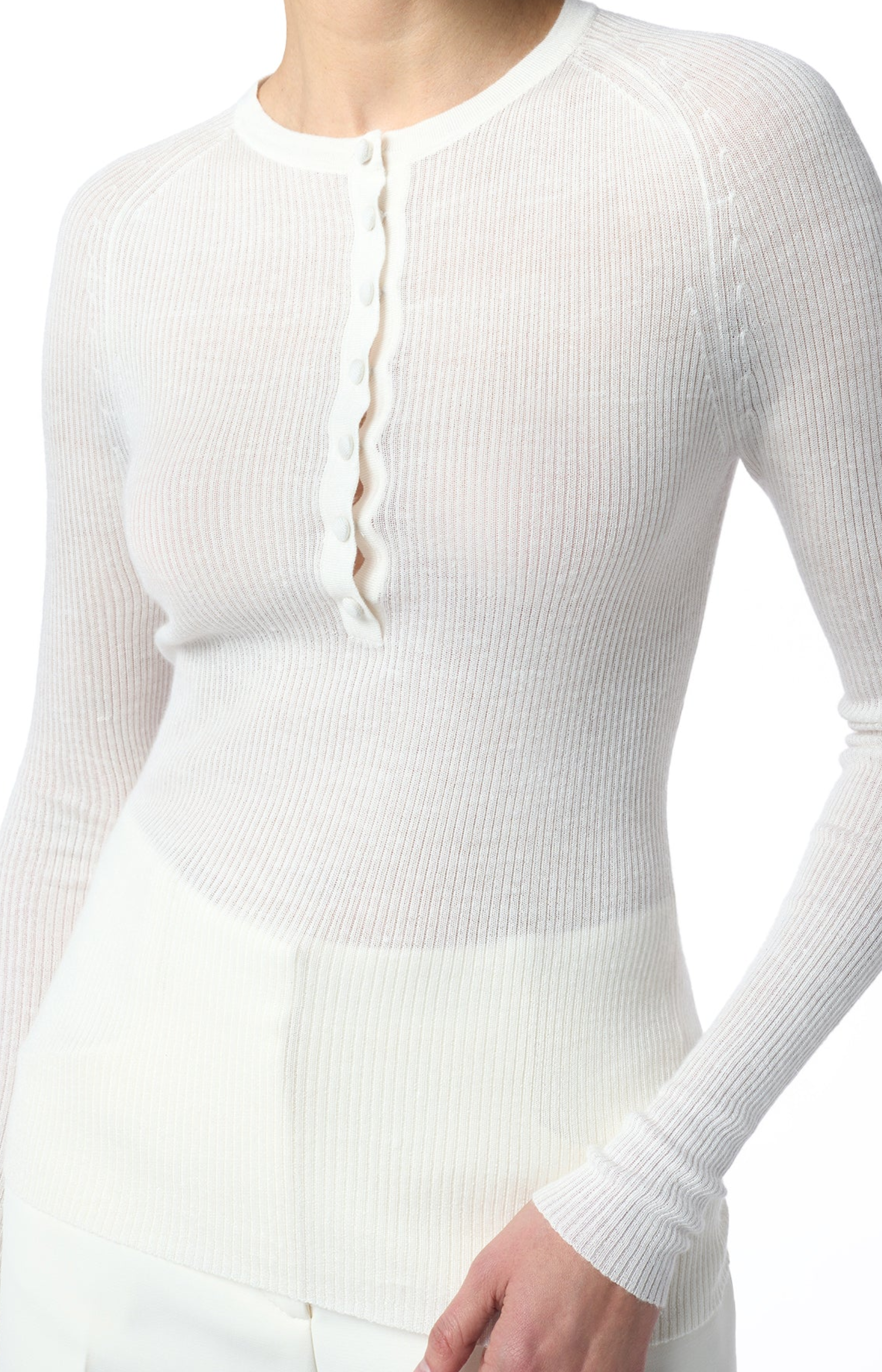 Gabriela Hearst Anges Knit Henley Shirt