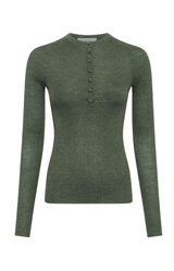 Gabriela Hearst Anges Knit Henley Olive