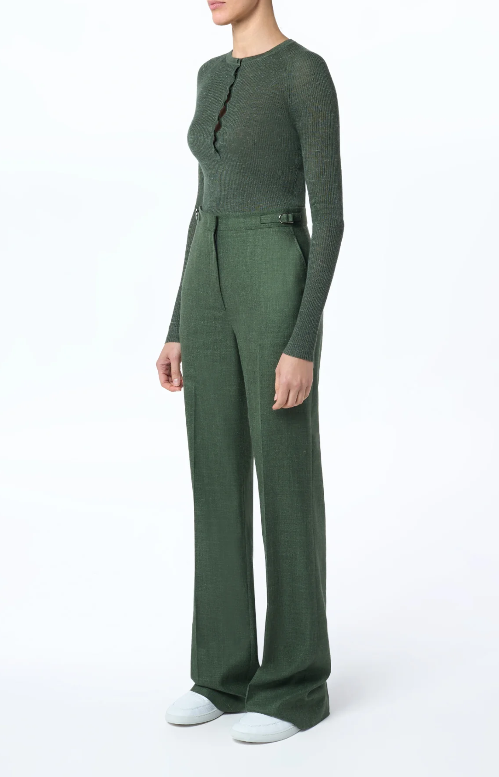 Gabriela Hearst Anges Knit Henley Olive