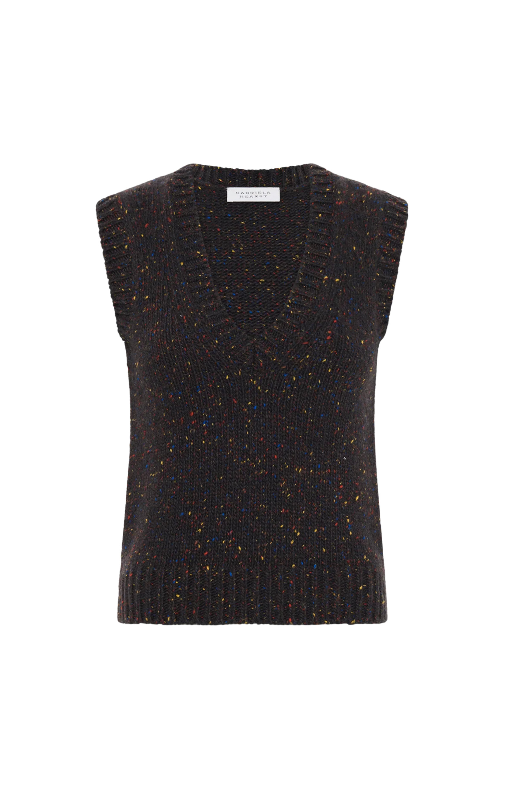 Gabriela Hearst Solomon Knit Vest Charcoal Multi