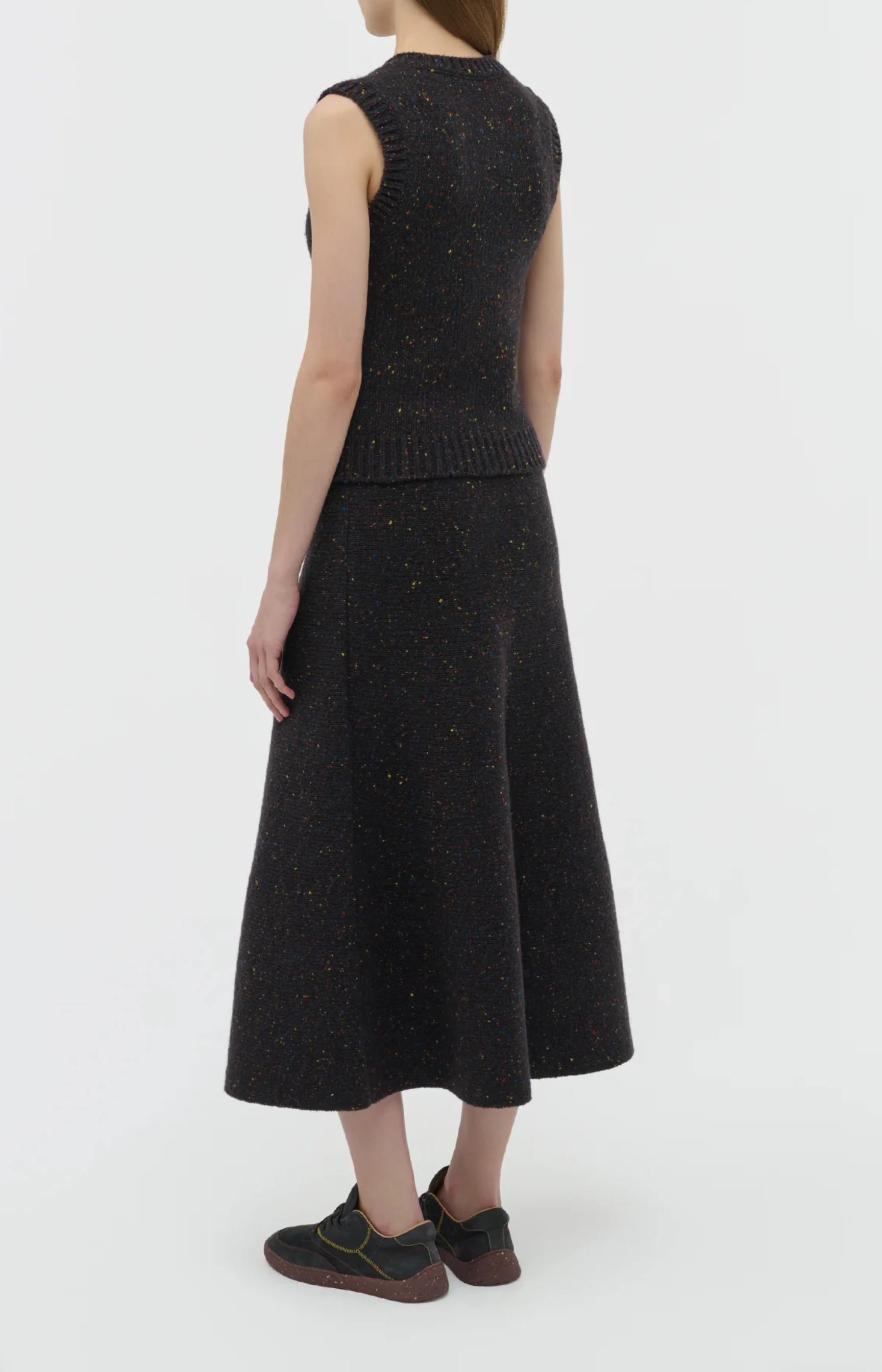 Gabriela Hearst Solomon Knit Vest Charcoal Multi