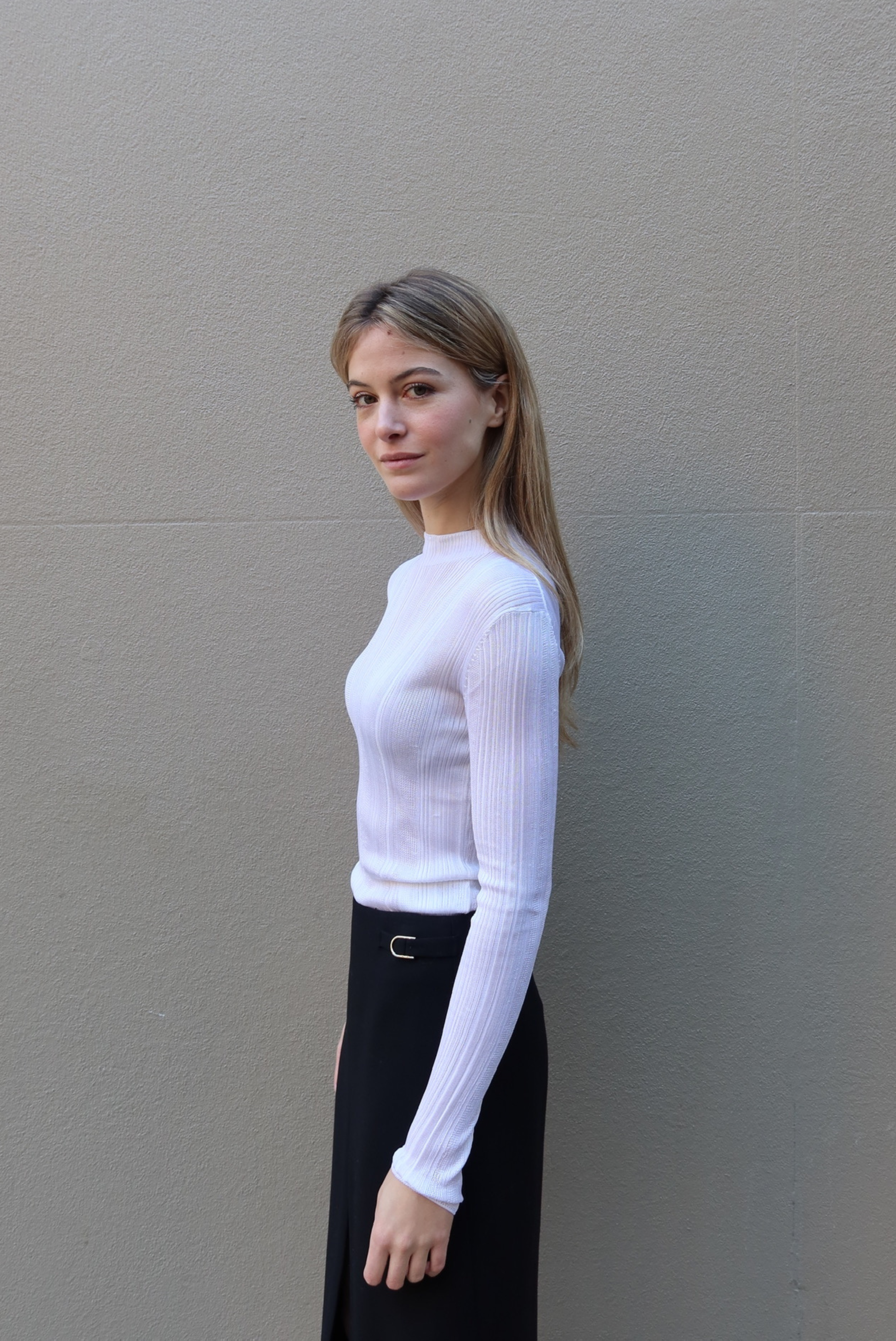 Gabriela Hearst Aveda Mock Neck Ivory