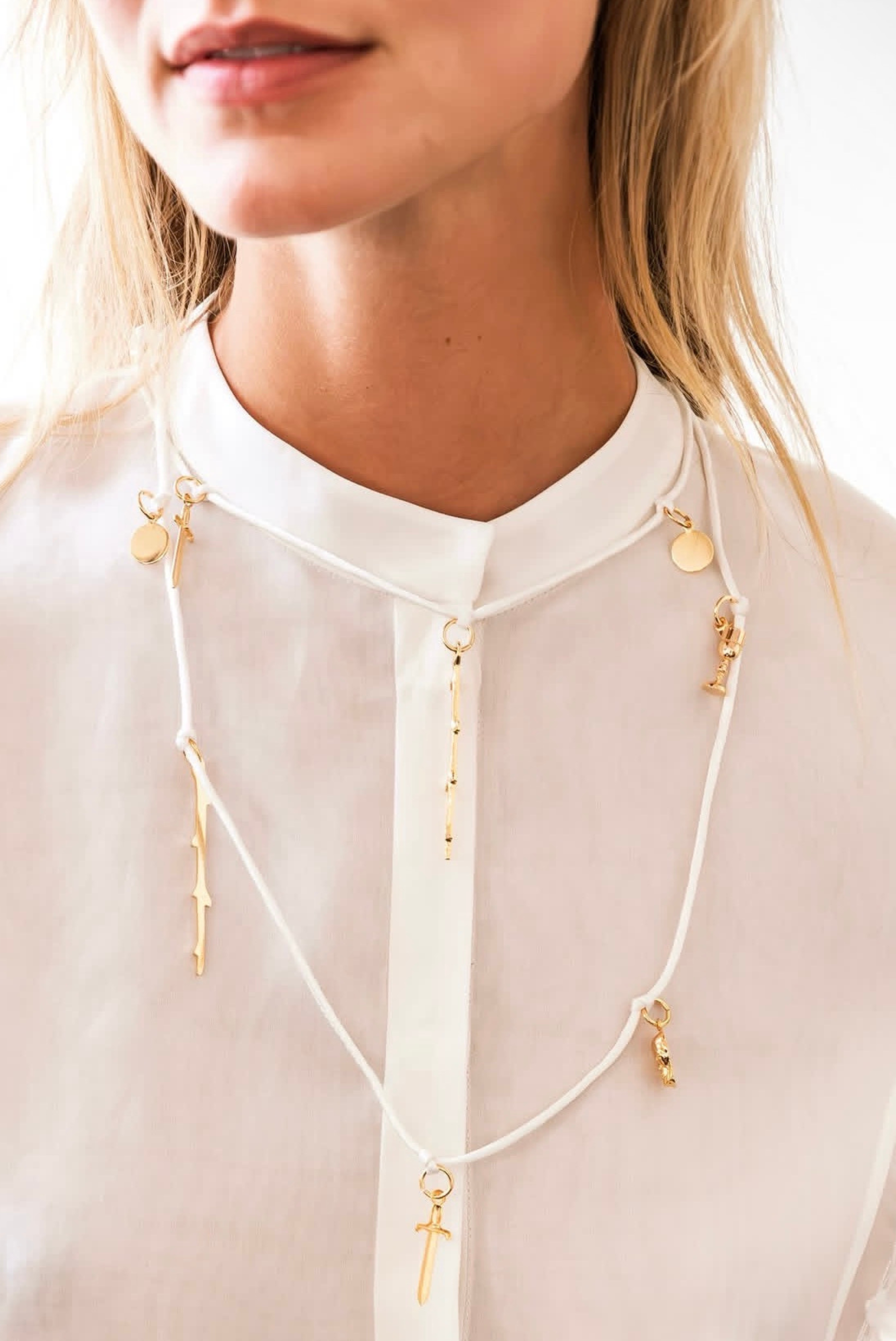 Gabriela Hearst Charm Necklace White