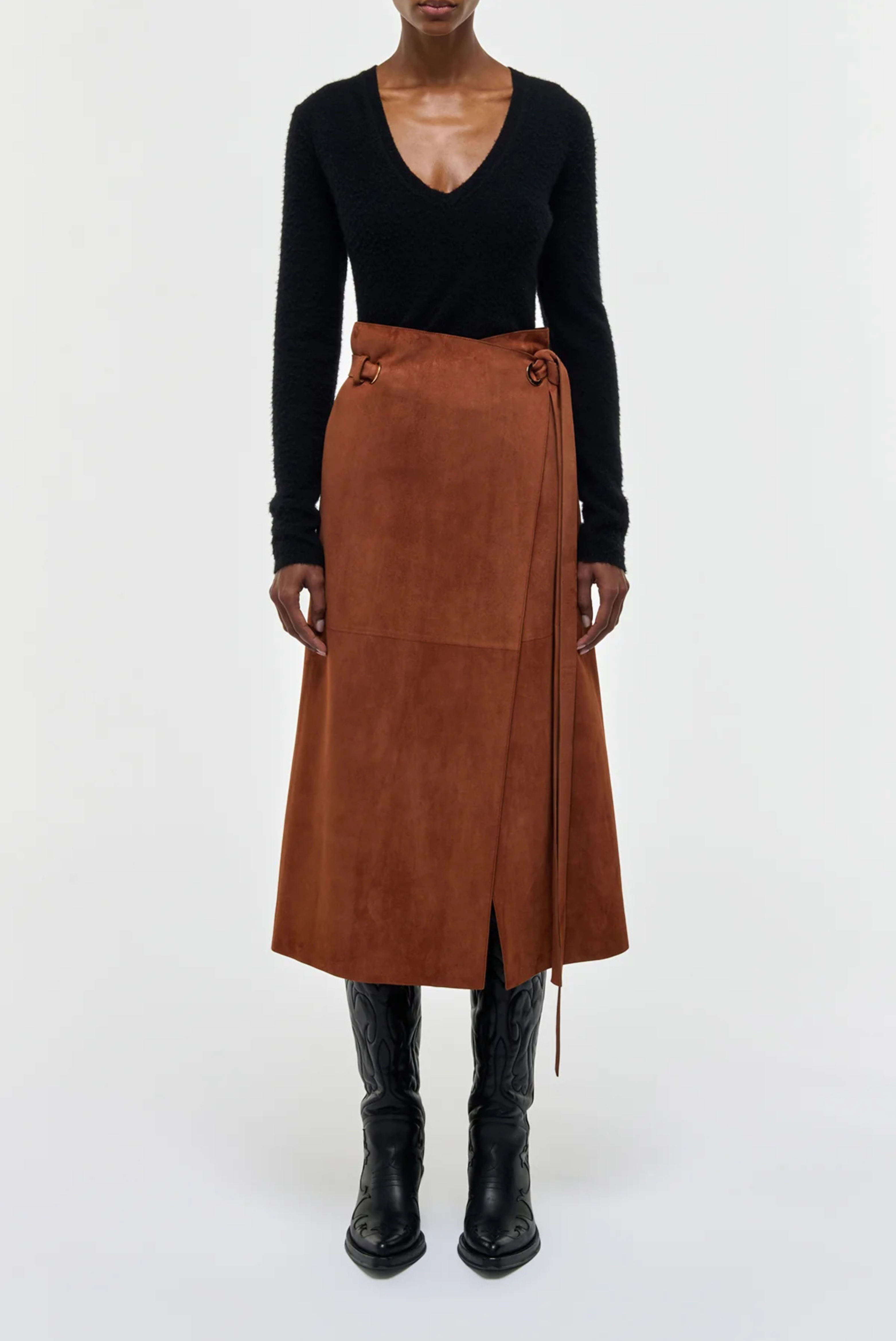 Gabriela Hearst Idalia Skirt Cognac